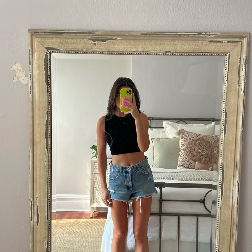 Zara Black Cropped High Neck Sweater